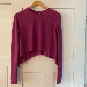 FP Movement by Free People Magenta High-Low Long Sleeve Top